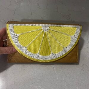 Lemon Slice Beaded Clutch